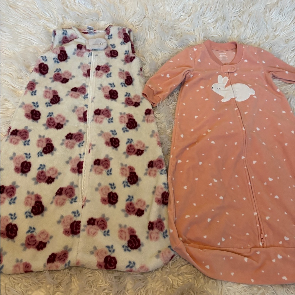 bundle of two fleece sleep sacks, 6-12m.